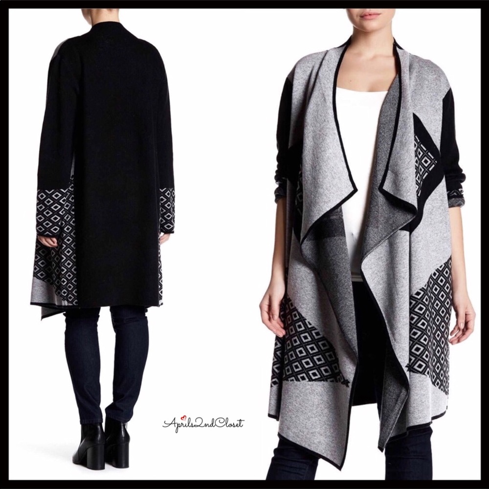 LUX KNIT LONG SHAWL DRAPED CARDIGAN A2C - Picture 8 of 8